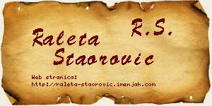 Raleta Staorović vizit kartica